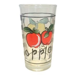 Vintage Retro Apple Lemon Tall Glass Indonesia - Cottagecore